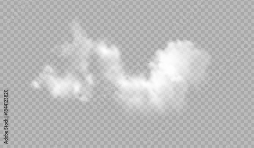 Realistic Smoke Cloud on Transparent Background – Vector Overlay