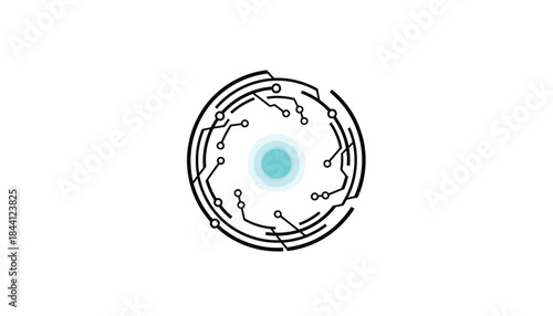 Cell Structure Diagram with Blue Nucleus