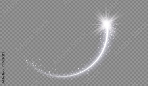 Light glow effect stars bursts with sparkles isolated on transparent background. Stock royalty free vector illustration. PNG