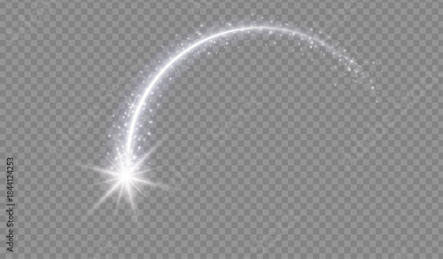 Light glow effect stars bursts with sparkles isolated on transparent background. Stock royalty free vector illustration. PNG