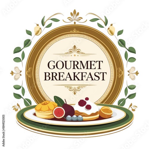 Luxury Hotel Breakfast Illustration Vector