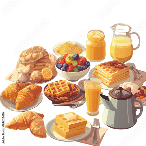 set of breakfast