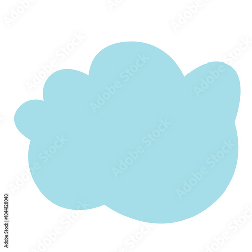 Cute teal cloud sticker icon, ideal for sky, dreamy themes, or illustrating airy, soft, and minimalist decorative elements.