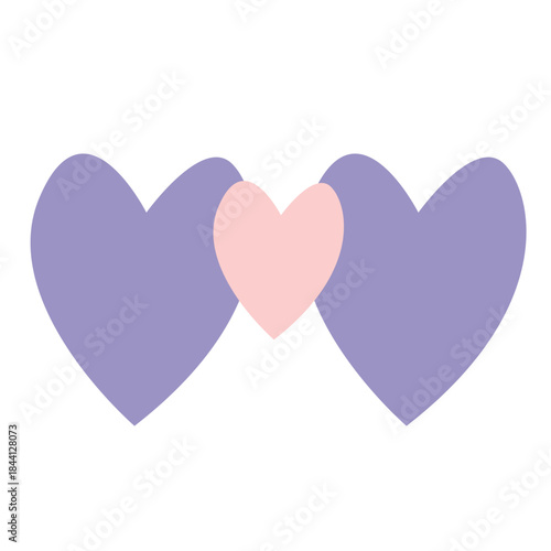 Cute triple heart sticker icon, ideal for romantic, Valentine’s themes, or illustrating affectionate, gentle, and minimalist decorative elements.