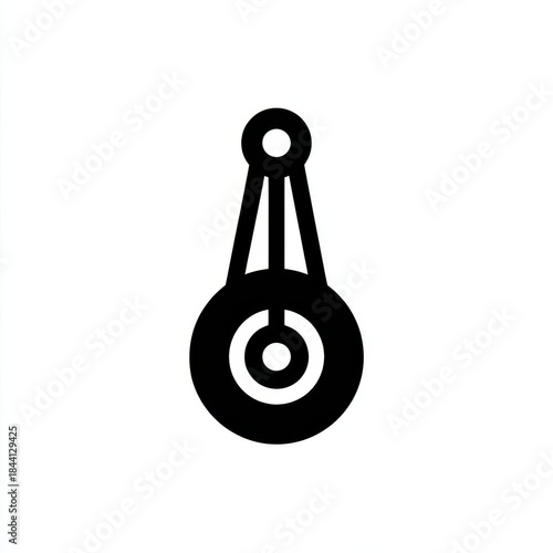 Simple Black Stylized Illustration of a Mechanical Component
