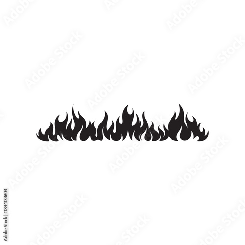 Flame fire border frame silhouette template vector illustration clipart