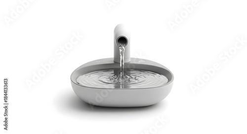 Modern water fountain with gentle flowing water, perfect for pets or decorative use