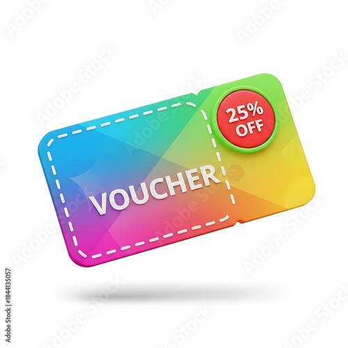 Stunning vibrant discount voucher offering twenty five percent off for exciting commercial promotions and sales events