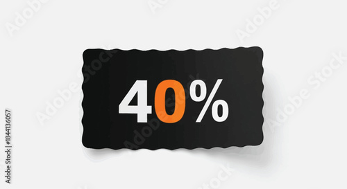 Discount 40 Percent Off Coupon on Black Background
