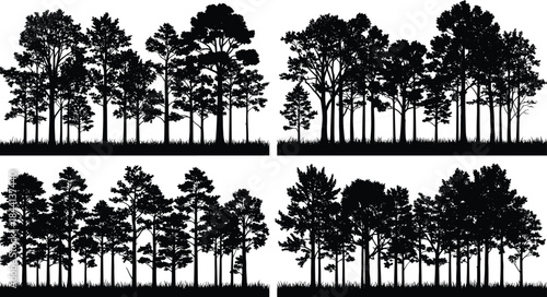 Silhouettes of Small Groups of People Sitting at Tables, Mixed Gender Colleagues and Friends Talking, Conversation, Meeting, or Business Discussion Vector