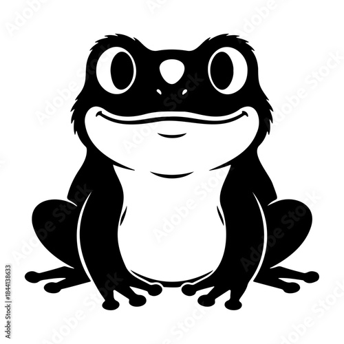 Happy frog sitting