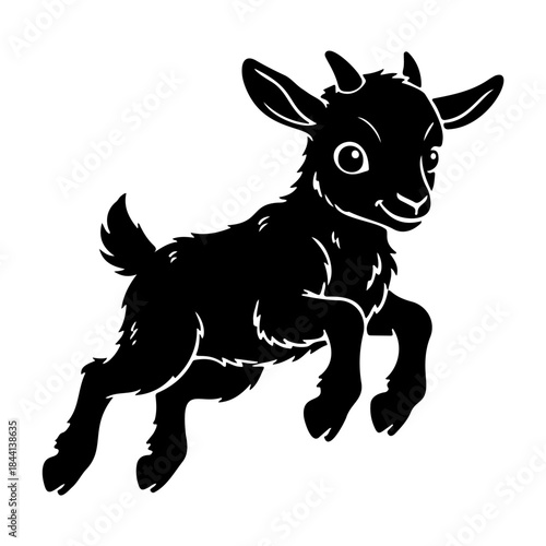 Playful goat silhouette