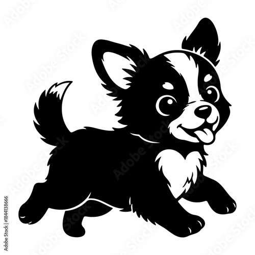 Playful puppy running