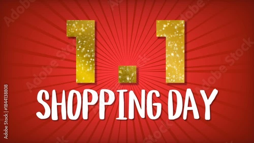 1.1  Shopping Day Golden Promo Background Loop background. New Year sale