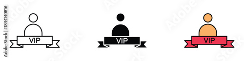 VIP person icon vector. exclusive user membership and privilege symbol. vector illustration.