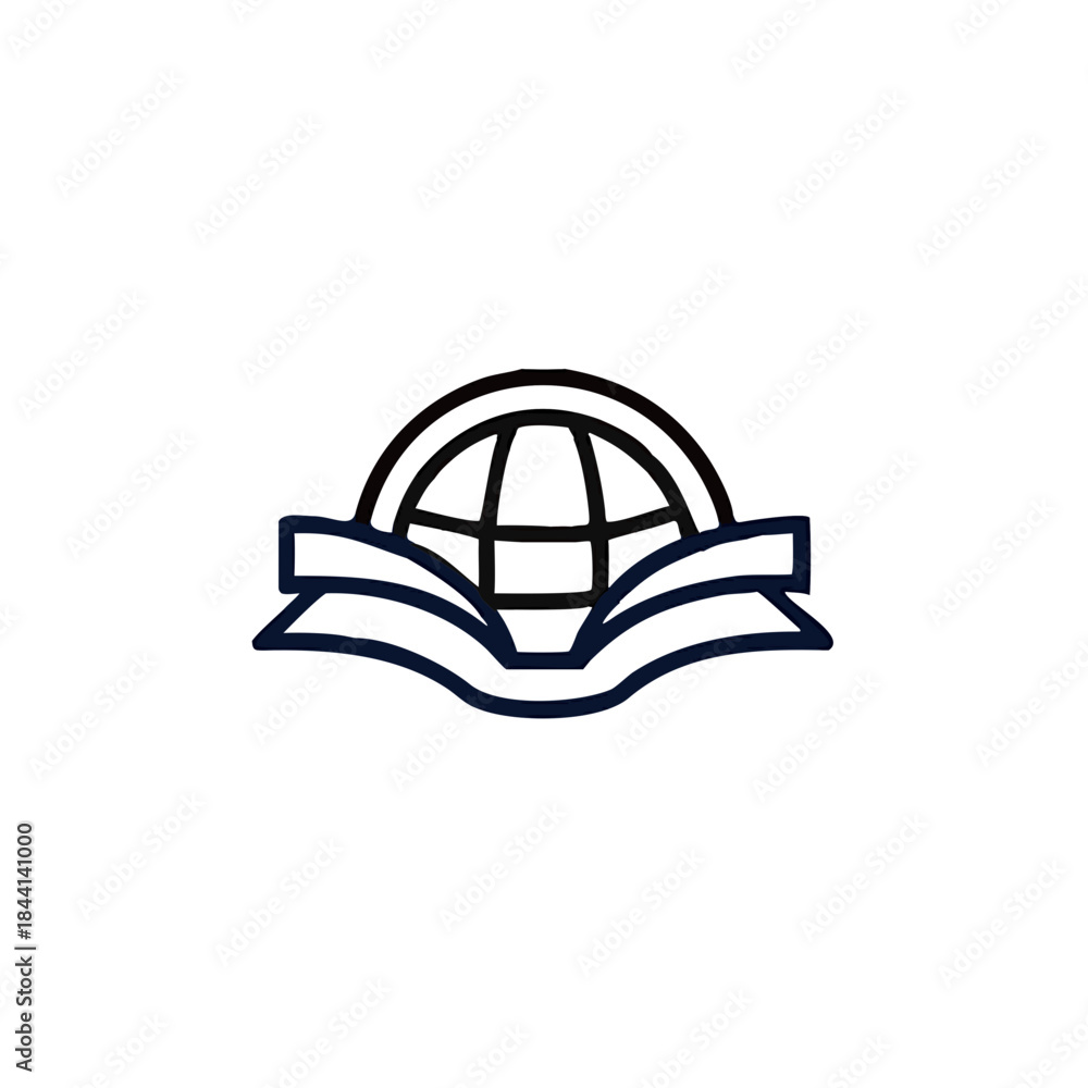 Fototapeta premium Global education logo icon design, vector illustration
