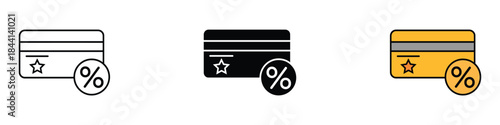 Loyalty card icon vector. Premium credit card with percentage discount offer symbol. vector illustration.