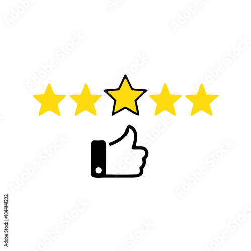 Five stars customer product rating review, customer review icon, Isolated badge for website or app