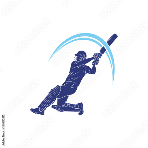 vector illustration of a cricket player