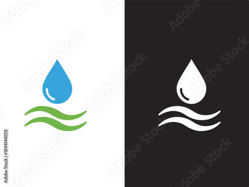 Clean Water Icon: A simple yet impactful icon portraying a water droplet above gentle waves, embodying the essence of purity and environmental consciousness.