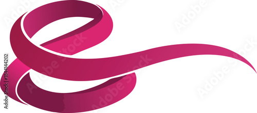 Pink ribbon symbol for breast cancer awareness and support