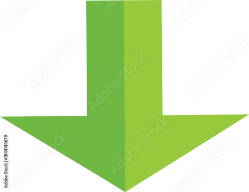 Green downward arrow icon symbol on white background