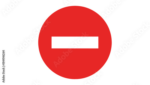 Red round no entry and no parking traffic sign icon vector illustration isolated on white background for web design warning symbol
