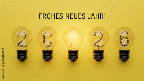 Celebration with Retro Lighting & Business Focus, 2026 new year 