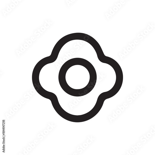 Fried egg food logo on white background