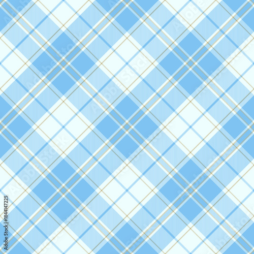 Seamless light blue tartan plaid pattern perfect for fabric, textile, wrapping paper, and digital backgrounds. Ideal for minimal, winter, and elegant design styles. Vector illustration.
