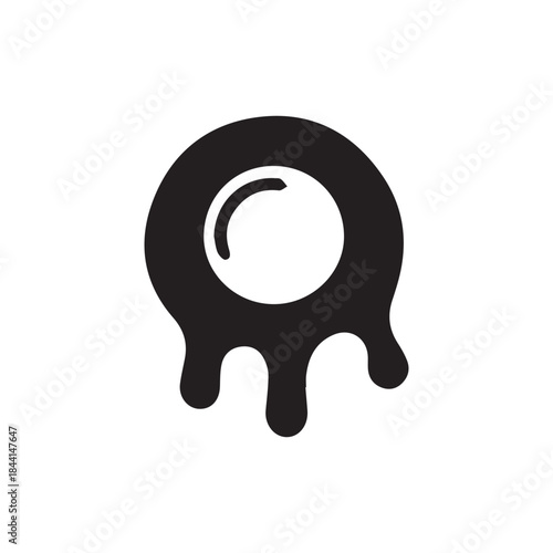 Fried egg food logo on white background