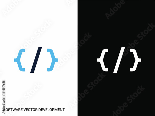 Code Symbol Graphic: A stylish emblem of coding, featuring a bracket and forward slash combination, symbolizing the essence of software development in an innovative and versatile format. 