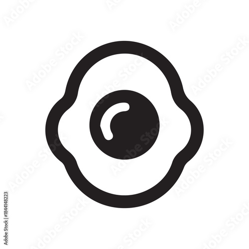 Fried egg food logo on white background