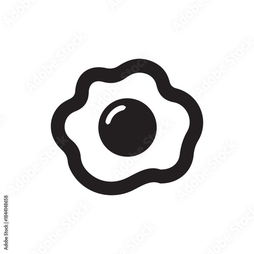Fried egg food logo on white background