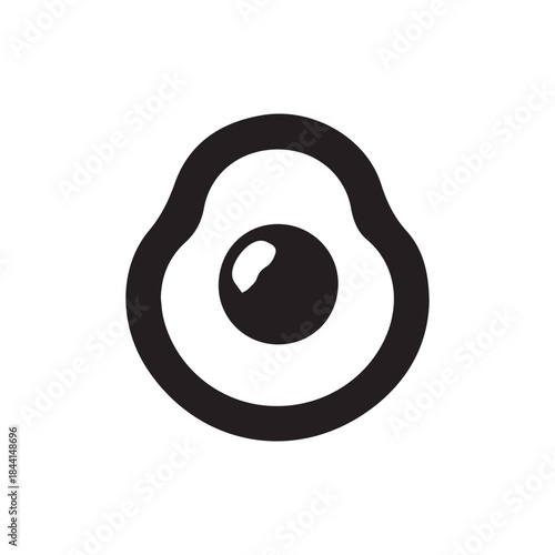 Fried egg food logo on white background