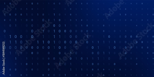 Abstract Matrix Technology Background. Binary Computer Code. Programming, Coding, Hacker Concept. Binary Numbers 0 and 1 Flying