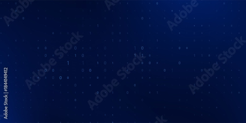 Abstract Matrix Technology Background. Binary Computer Code. Programming, Coding, Hacker Concept. Binary Numbers 0 and 1 Flying