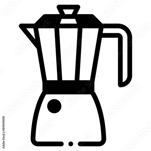 Simple vector icon of a moka pot coffee maker.