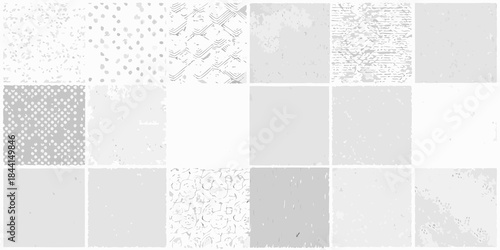 A collection of grayscale abstract textures and patterned backgrounds