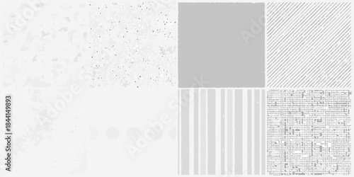 Abstract composition of varied gray textures in a grid pattern