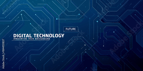 Abstract digital technology background with interconnected lines and futuristic design elements