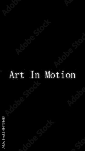 Text art motion graphics animation vertical video black screen white letters loop abstract cinematic sequence. Vertical video animated text art motion graphics abstract background black screen.