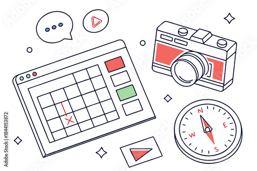 Augmented Reality Interface Elements Illustration  (2) Vector Icon