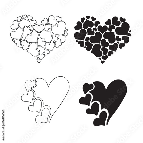 Heart doodle love vector illustration