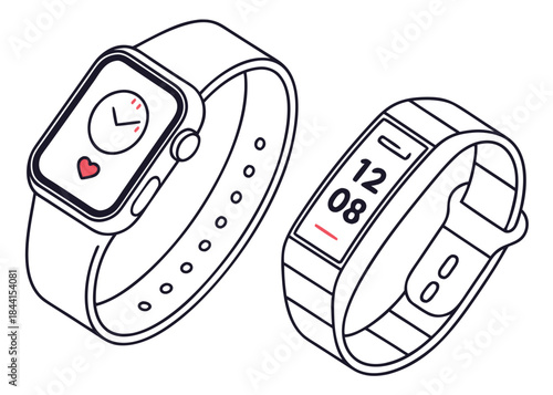 Smart Wearable Technology Illustration  Minimal Ve (2) Vector Icon