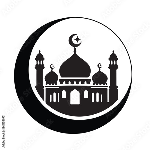 Mosque silhouette for Ramadan moments 