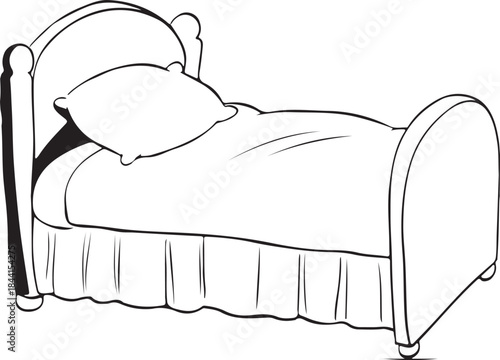 Simple single bed outline 