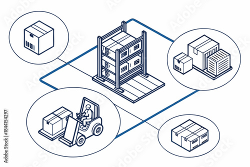 Warehouse Management Concept Illustration  Clean V (1) Vector Icon