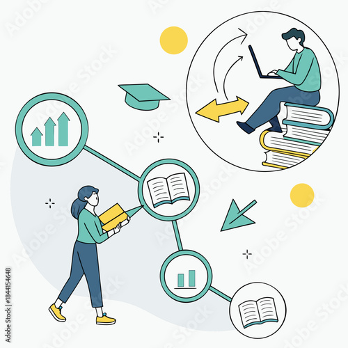 E Learning Platform Abstract Illustration  Clean V (1) Vector Icon