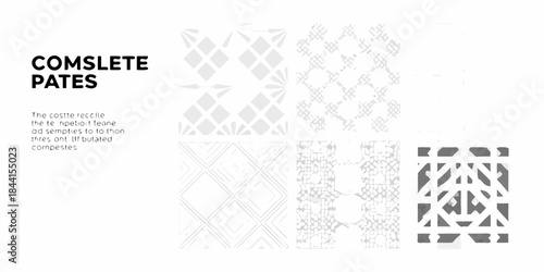 Geometric patterns and design elements showcased in a monochrome style